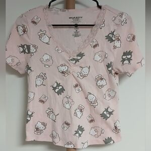 Sanrio Hello Kitty and Friends Short Sleeve Shirt Top Medium